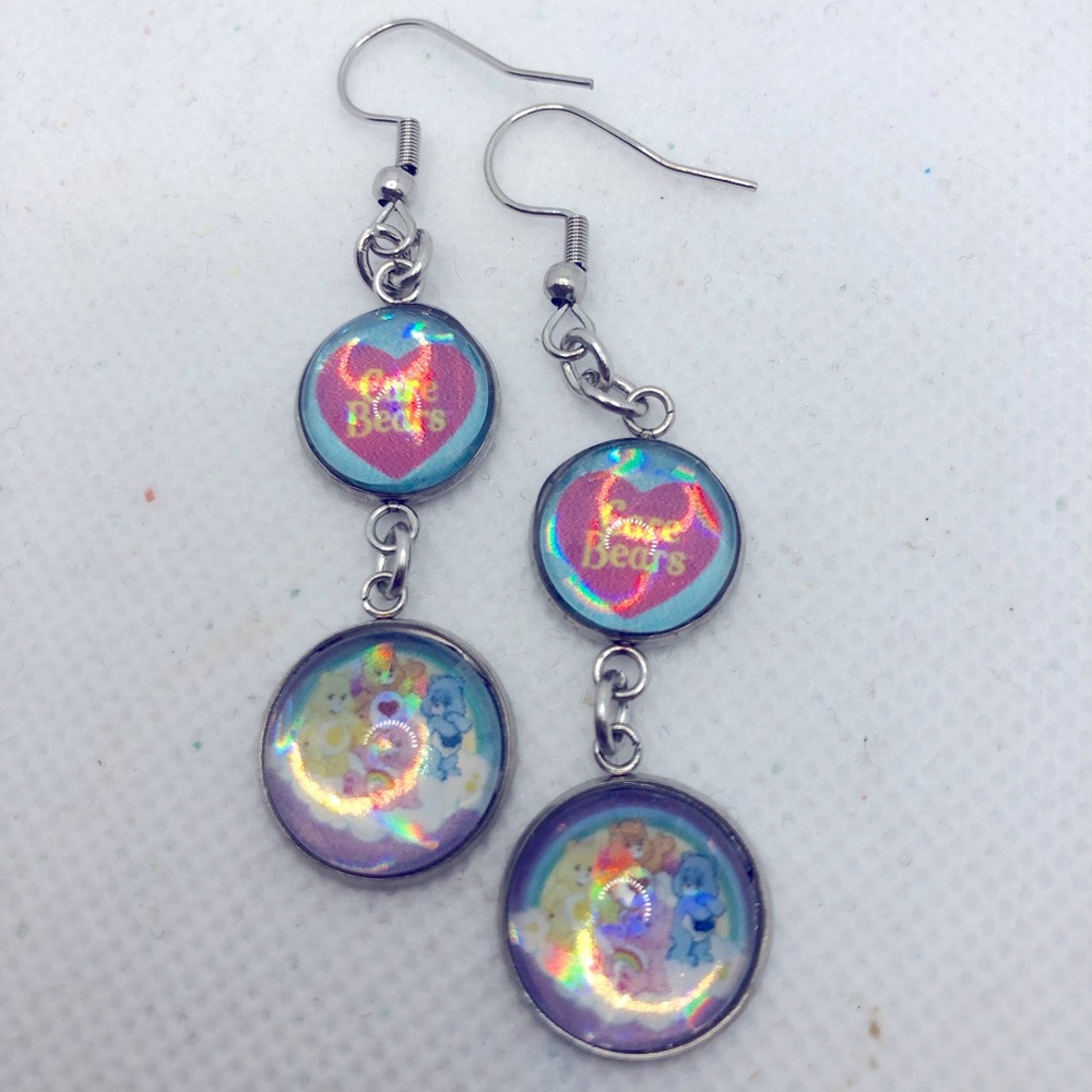 New Drop!!!! Holographic Care Bears Earrings